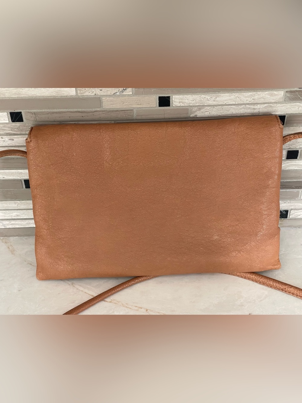 FREE PEOPLE Nicola Tan Leather Crossbody / Convertible Bag, GUC - Picture 2 of 15